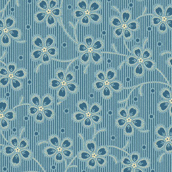 Laundry Basket Fabric - Coco Blue Collection by Edyta Sitar