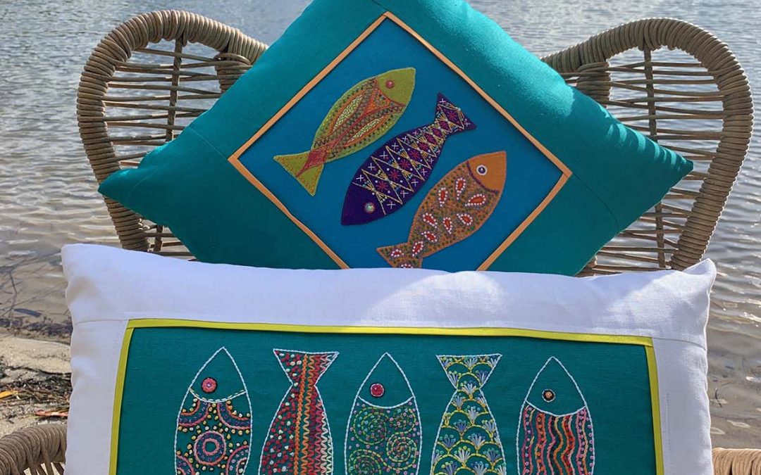 Fdlying Fish Pattern Flying Fish Kits - by Wendy Williams - Little Fish Pillows Pattern ...